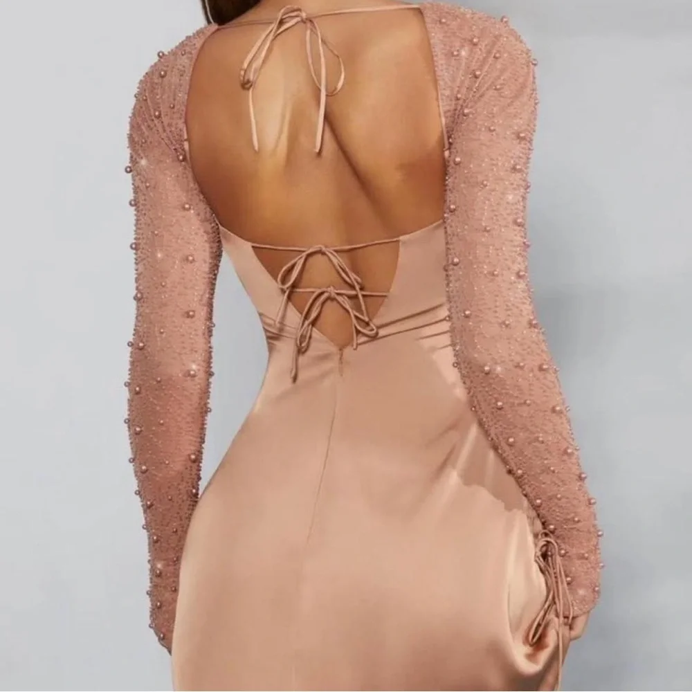 Oh Polly St. Germain Embellished Long‑Sleeve Mini Dress - Picture 3 of 4
